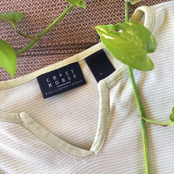 Vintage green & white striped tunic - Picture 5 of 5